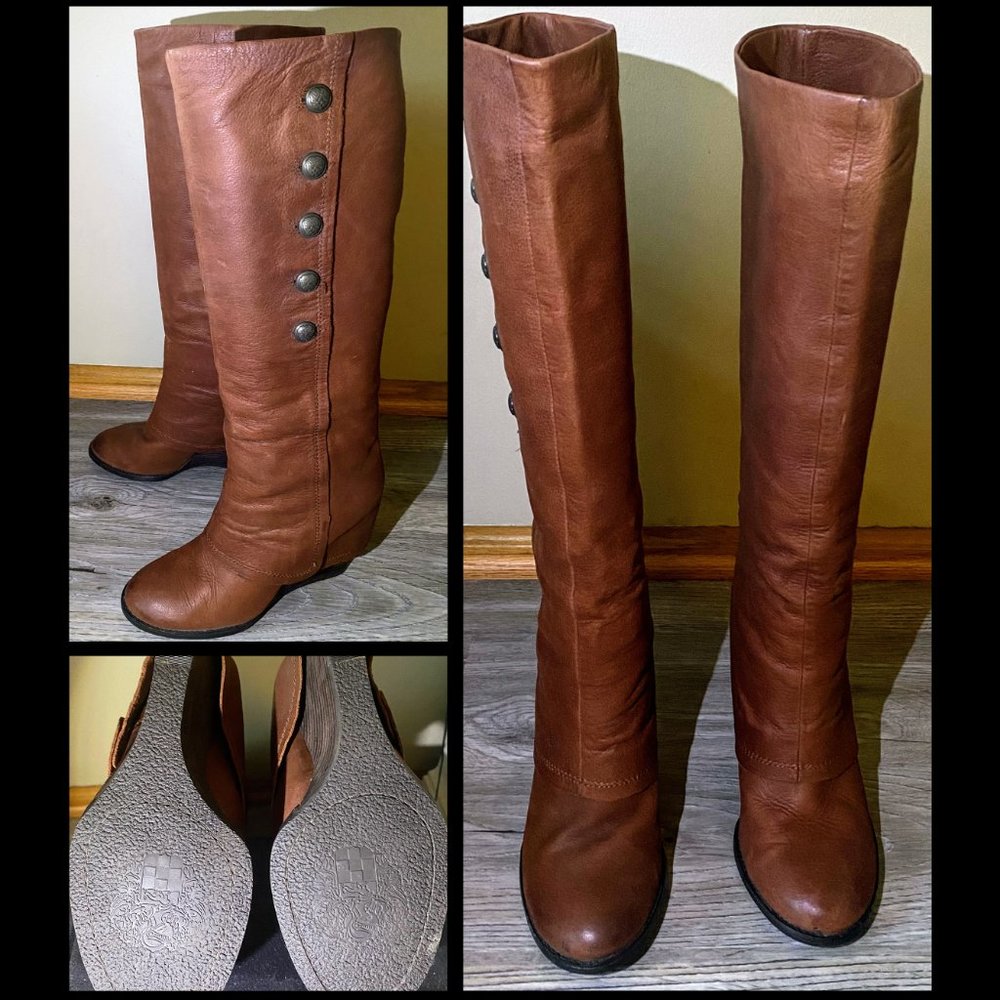 Vince Camuto Women's Almay Leather Knee-High Boots